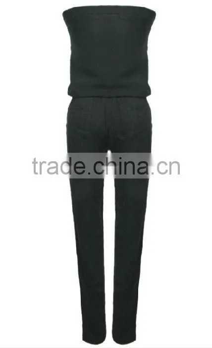 new fashion knitted off-shoulder jogging jumpsuit for ladies