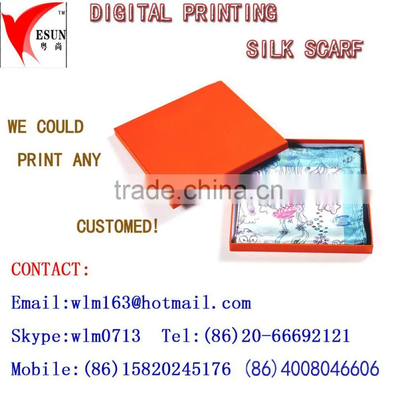 custom printed silk scarve