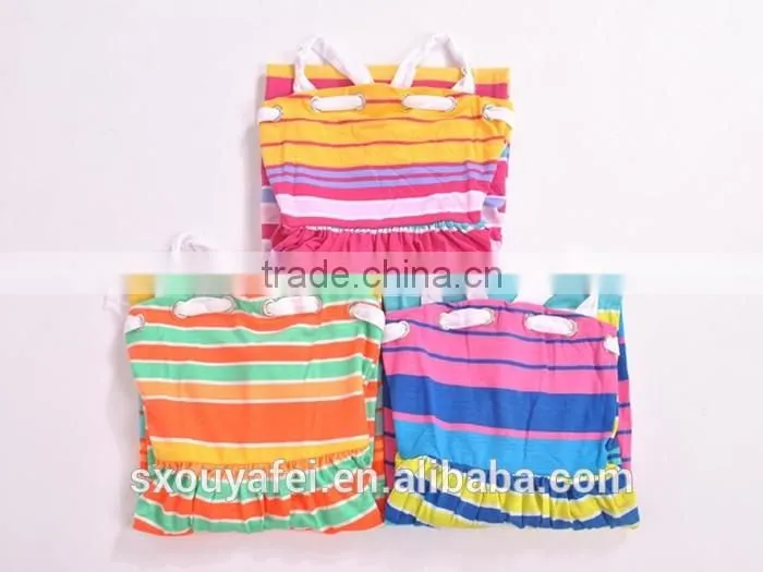 stock apparel for girl's One Piece Beach Long stripe dress on sell