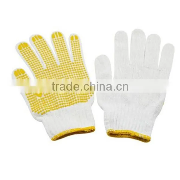 Ventilate White Cotton Textile Glove With Great Wear Resistant