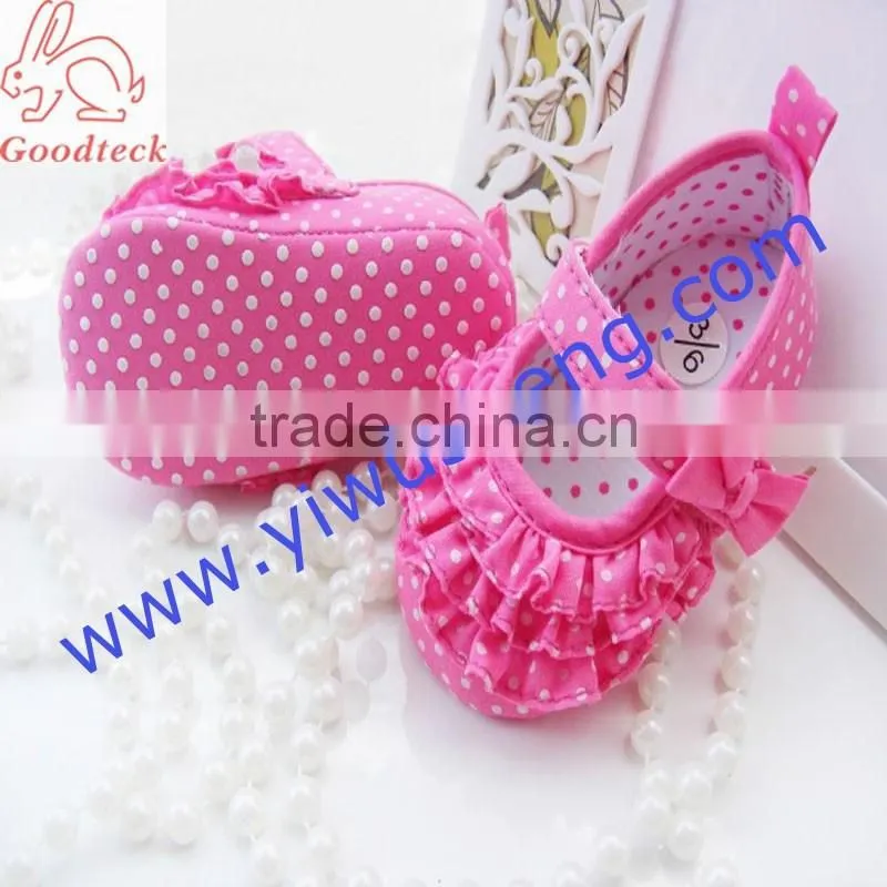 Mei red dot ruffled princess shoes three layers