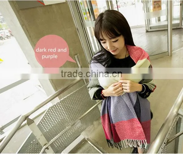 1pc Different color choice super long colorful winter warm knitting stitching scarf,shawl