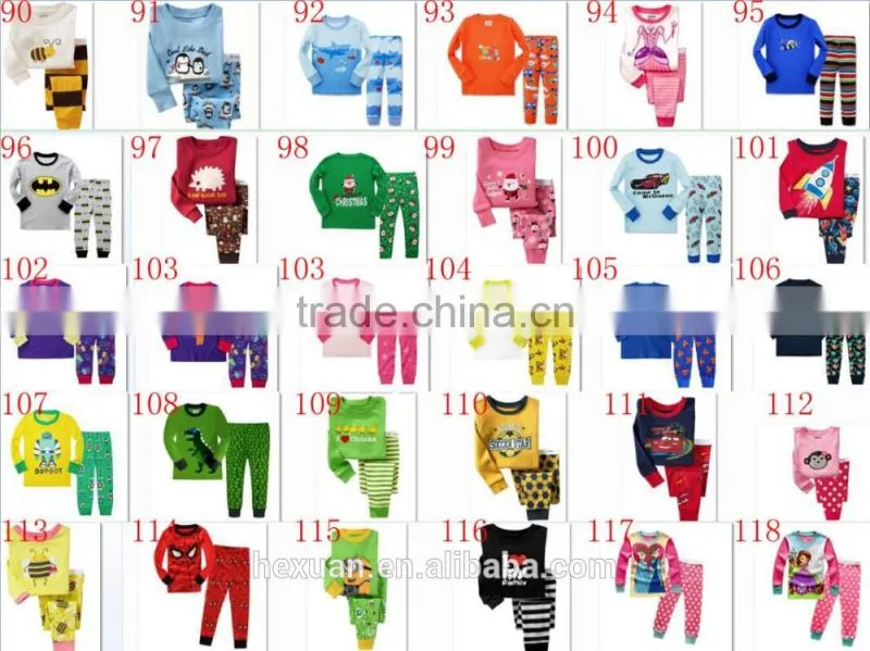 fashion kids cotton pajama sets Customized childrens sleepwear boutique pajamas for kids 31