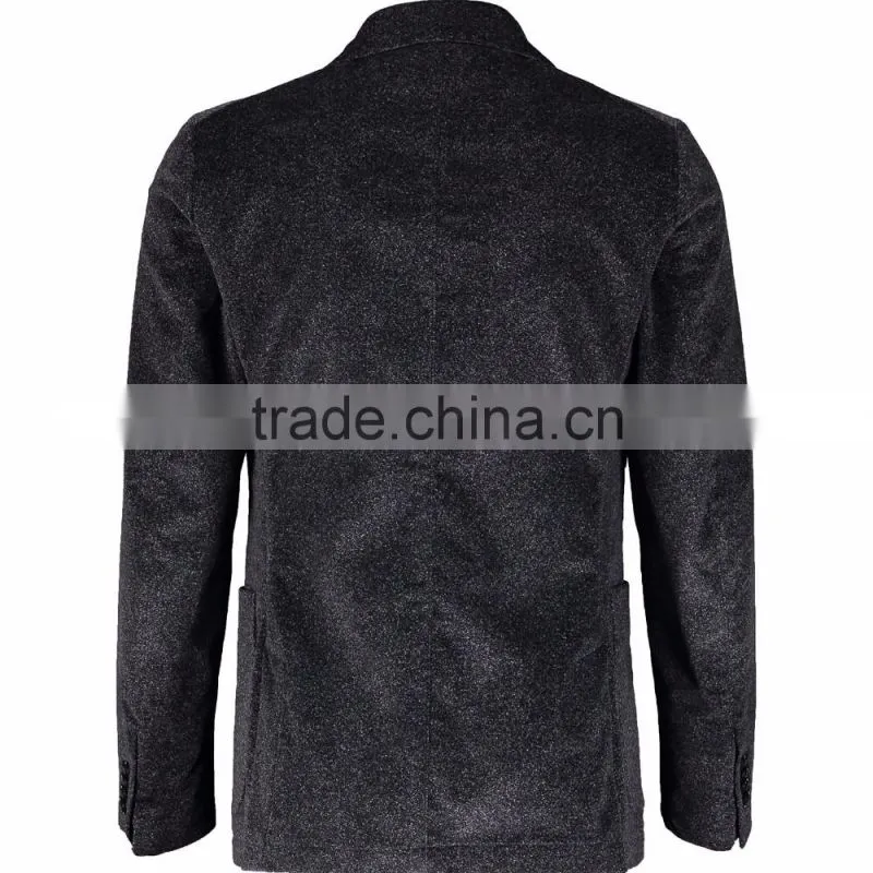 Fahion Premium Dry Clean Two Buttons Charcoal Heather Velvet Blazer for Men