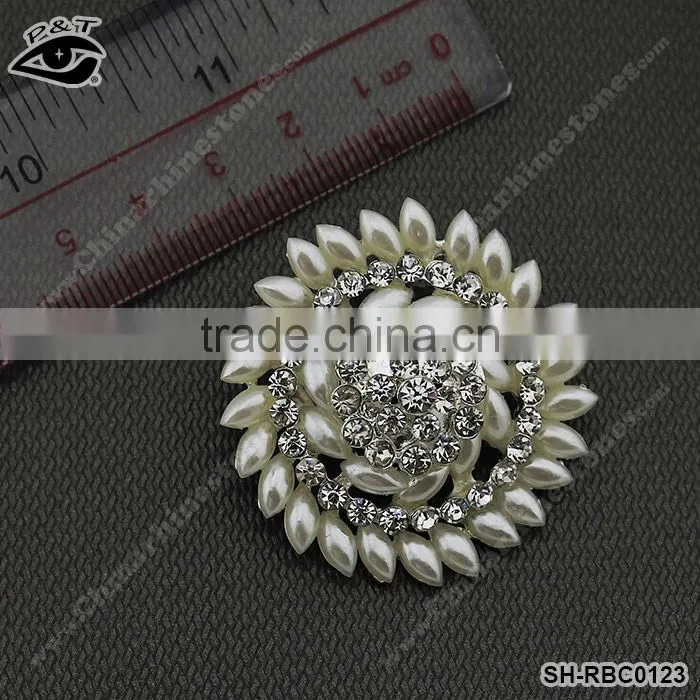 Rhinestone brooches for clothing flower brooch for wedding invitation