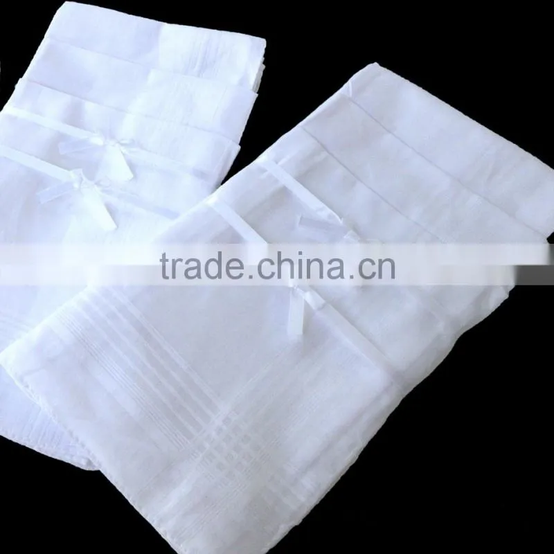 Wholesale hot sale 100% cotton white handkerchief