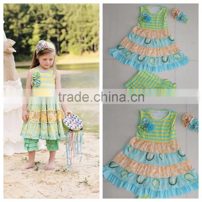 Baby Clothes Set Wholesale Cotton Ruffle Western Outfit Girls Back To School Outfit