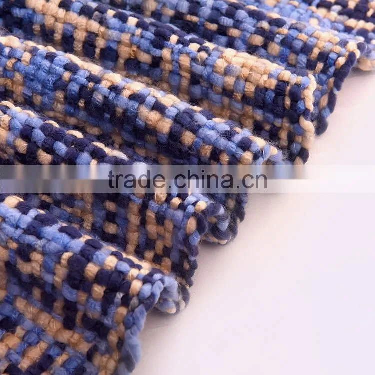 Cheap factory price Acrylic hand made throw knit blanket