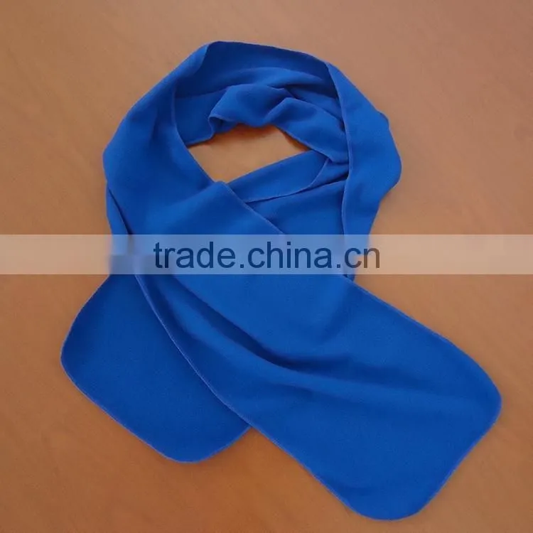 warm scarf blue polar fleece for sports stitch give away cheap scarf