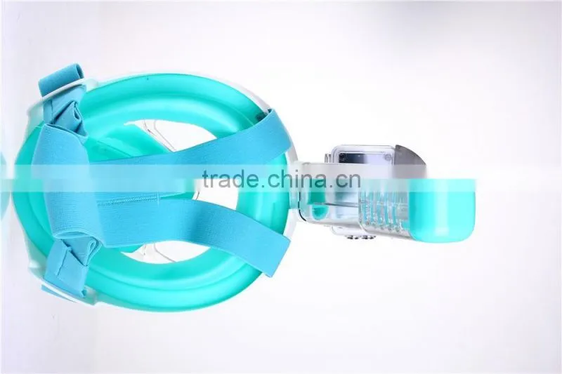 High quality silicone full face diving mask 180 degree snorkel mask snorkel for mask with Gopro mount
