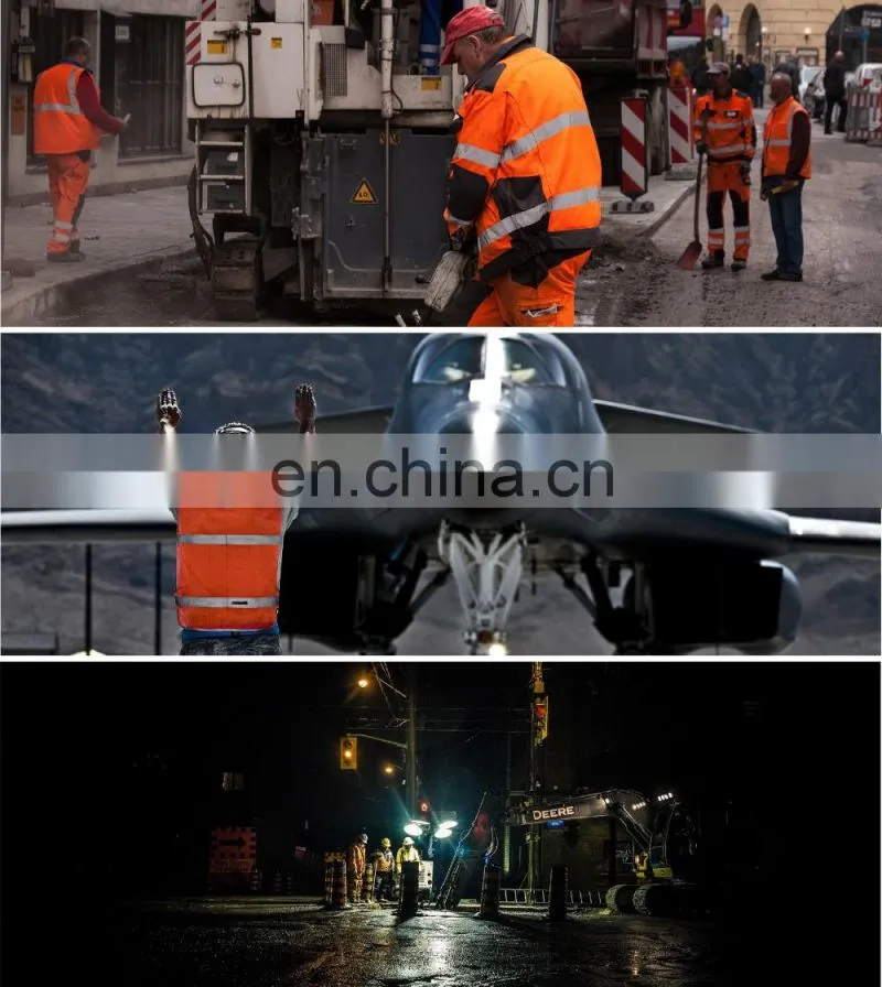 Orange High Vis Customized Safety Work Jacket for construction