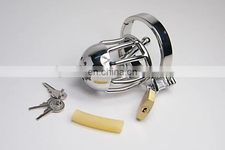 2015 new design stainless steel lockable cock cage penis cage