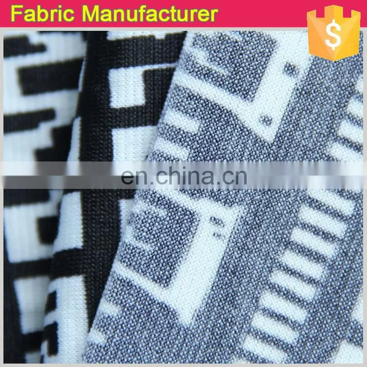 latest design DTY fabric children shirt fabric black white printed DTY fabric
