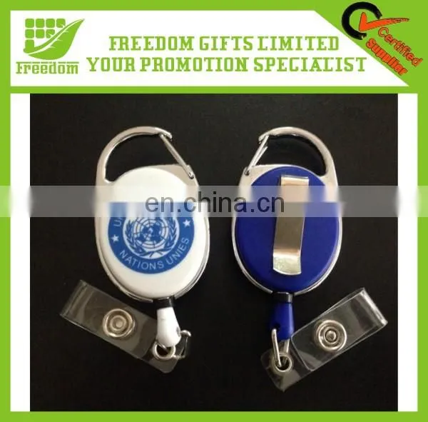 Unique Design Cable Pull Reel Key Chain With Customized Logo Printed