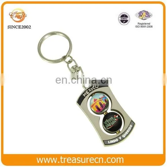 Custom Revolve Epoxy Enamel Stamping Zinc Alloy Logo With Keychain