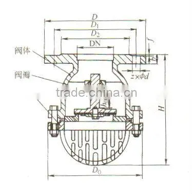 Flanged and threaded water foot valve