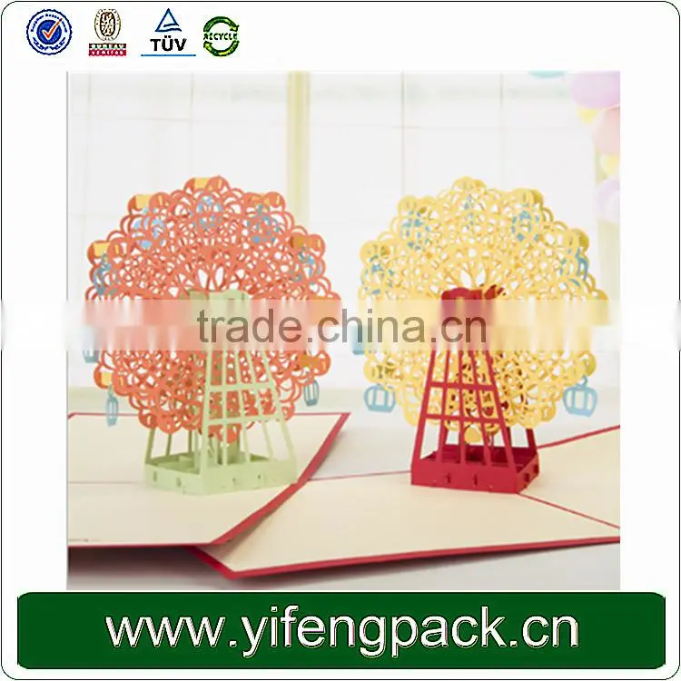Wholesale birthday cake 3d pop up greeting card/pop up card
