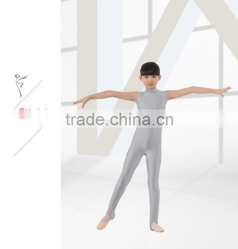 Turtle Neck Sleeveless Kids Unitards