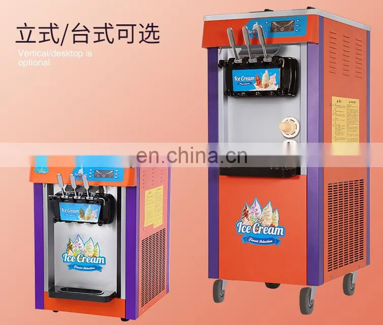 Hot sale High Quality Wholesale Commercial stand & table top Ice Cream Machine 3 Flavor Soft Serve Ice Cream Maker Machine