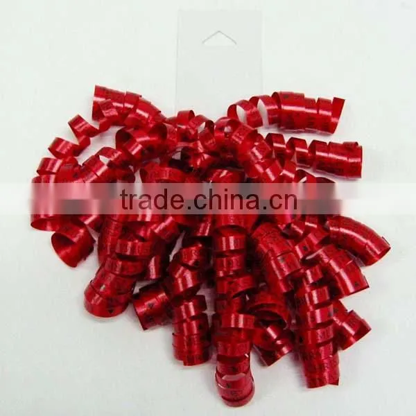 Transparent Poly Ribbon Curly Bow with Printing