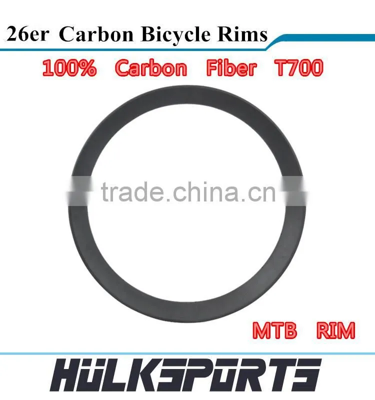 26er mountain bike rim tubuless bicycle carbon rims Toray T700 carbon rims for mtb bicycle