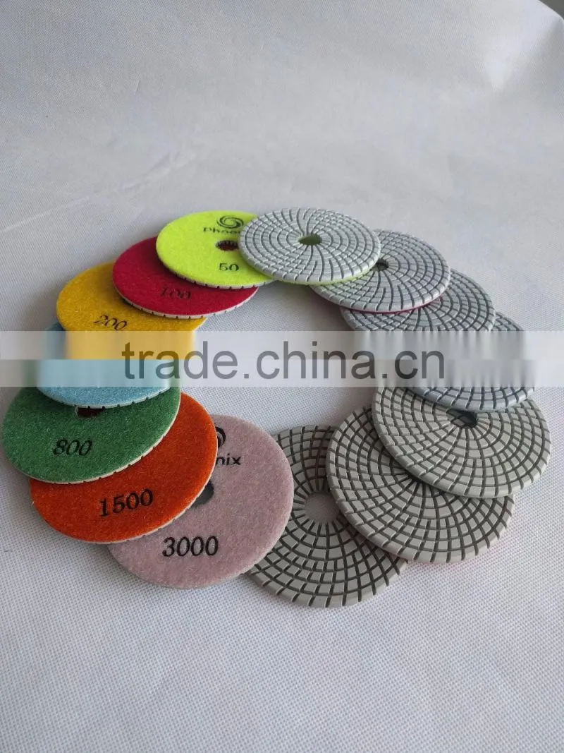 New 7 step wet polishing pads with round edge