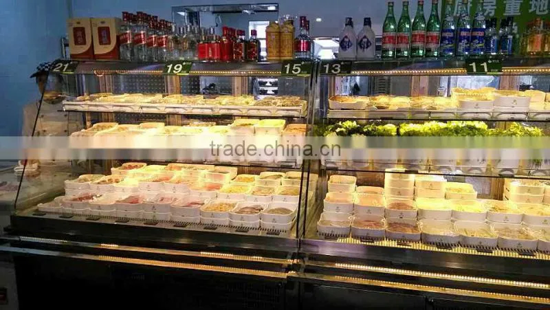 APEX restaurant air cooled showcase hot pot chafing dish refrigerated order dishes display cabinet