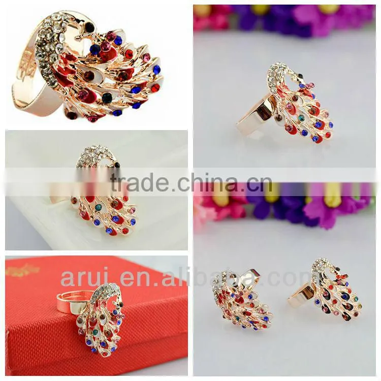 good mood in beautiful championship peacock ring
