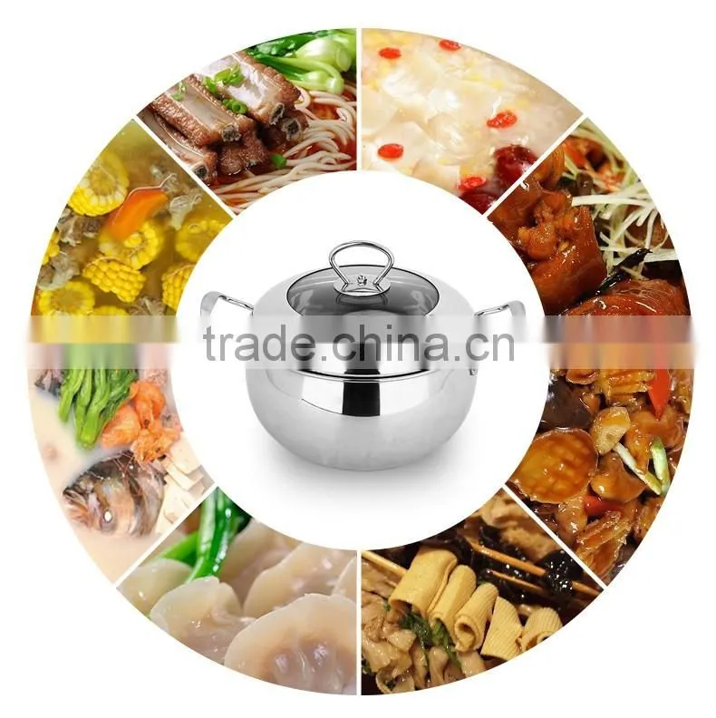 stainless steel Belly soup pot with glass lid/ Casserole set/ cooking stock pots