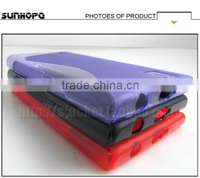 2013 new black rubber S TPU case for huawei Ascend P2 case