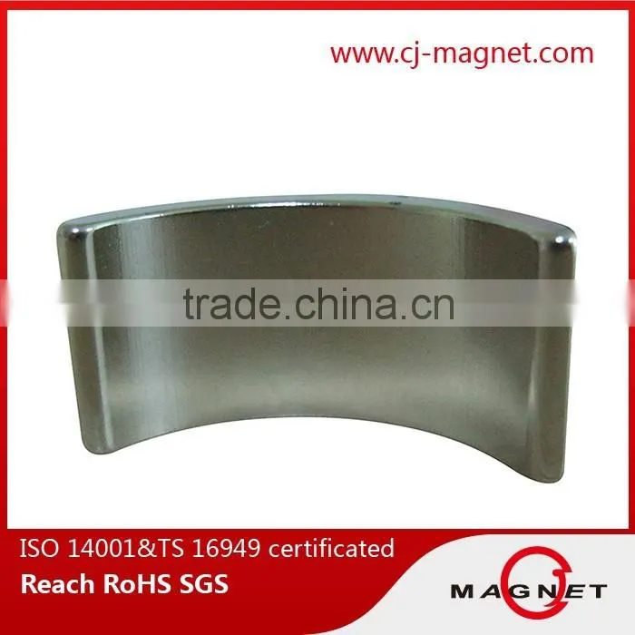 low speed generator N30SH-N45SH arc permanent ndfeb/neodymium magnet motor magnet passed by ISO14001, ISO9001, ISO/TS16949