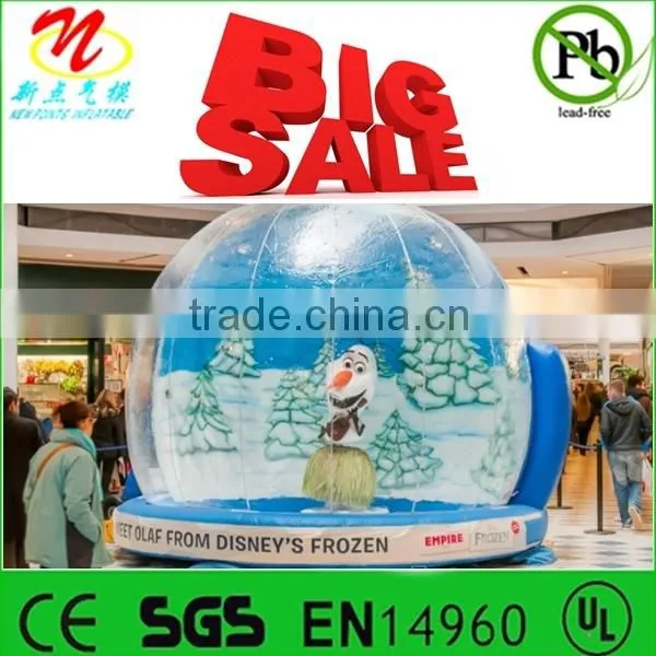 Christmas inflatable snow globe, indoor blow up globe with snowman inside