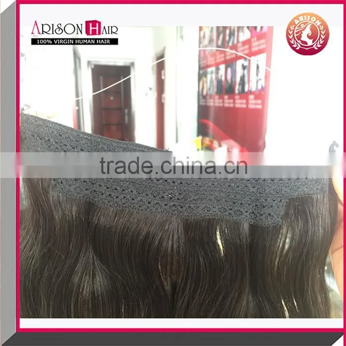 Human hair extension Halo hair extension 8A brazilian unprocessed virgin remy hair extension Flip in hair extension