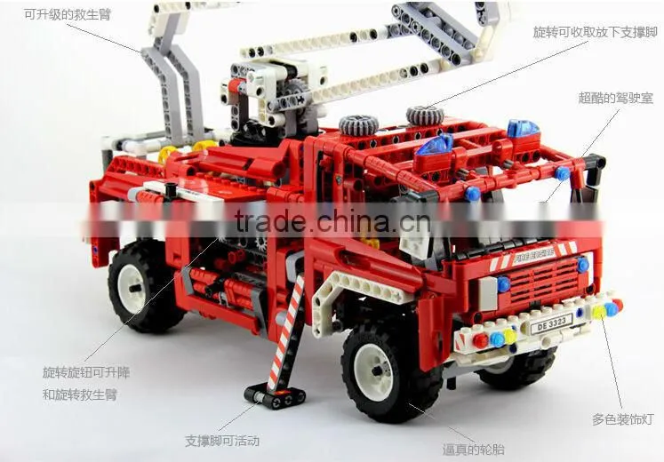Decool bricks 3323 Exploiter 1036Pcs Fire engine model bricks toys Building bricks Blocks Toys