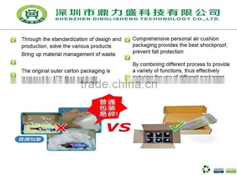 Shock Resistance cushion air column bag for hard driver