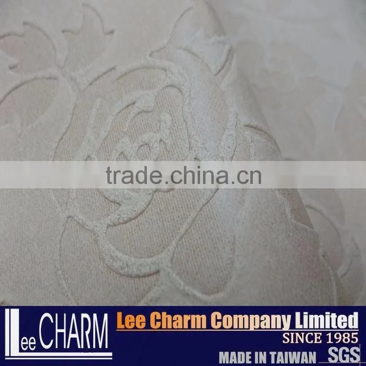 100% Polyester Rose Patterns Leather-look Fabric for Upholstery