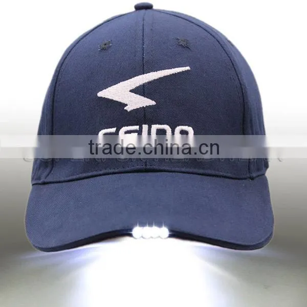 factory supply customized logo LED light baseball cap