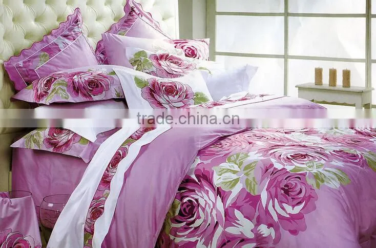 Factory printed polyesPlain Weaving printed polyester textile fabric for bed sheet /Wide width microfiber bed sheet fabric