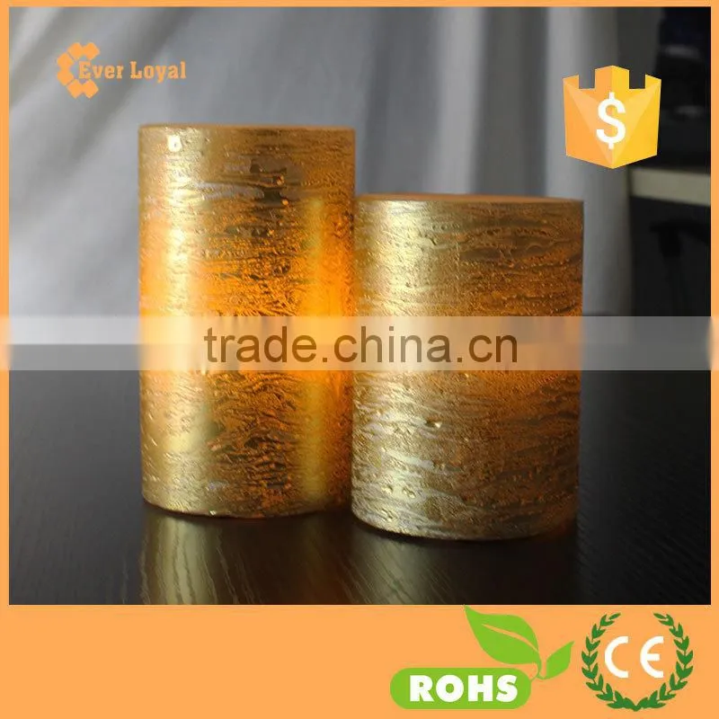 5-Inch Tall Flameless Rustic Pillar Simulated Candle Light For Gorgeous Gift