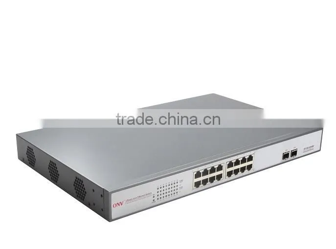16 port gigabit PoE switch with 48V output IEEE802.3af