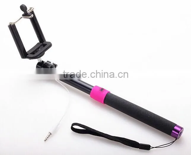 Manufacture cable take pole selfie stick extendable 24cm to 95cm