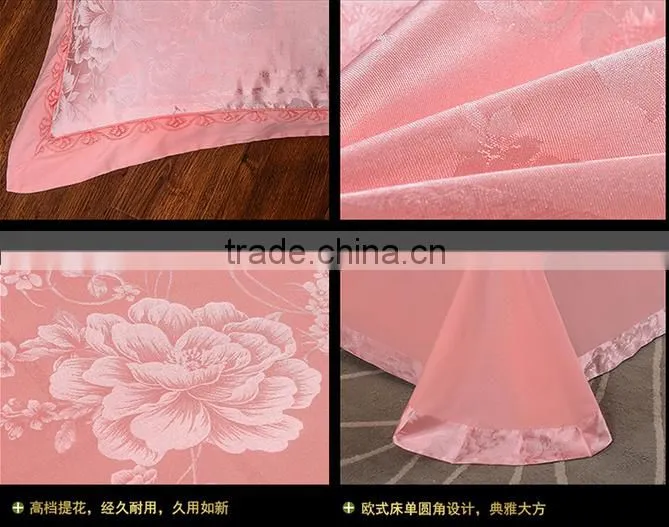 Wedding suite optimal silk satin jacquard Bedding Set