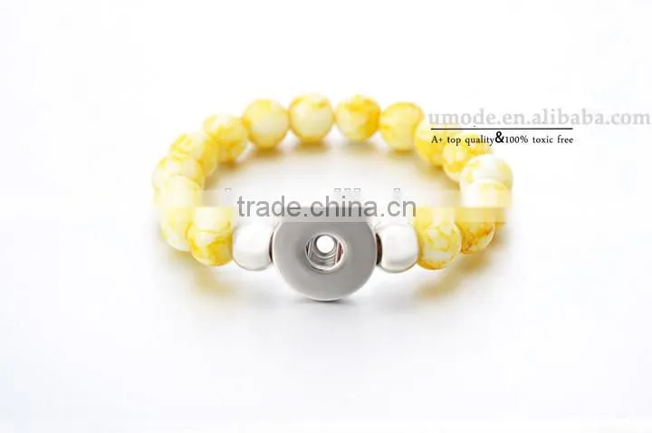 2015 Interchangeable beads Snap Jewelry button bracelets 18mm Ginger Snap Button Bracelet pulseras bead Snap Bracelets