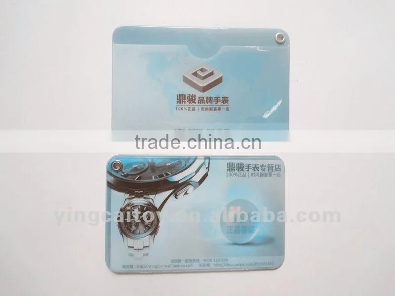 PVC business card holder with logo print freely