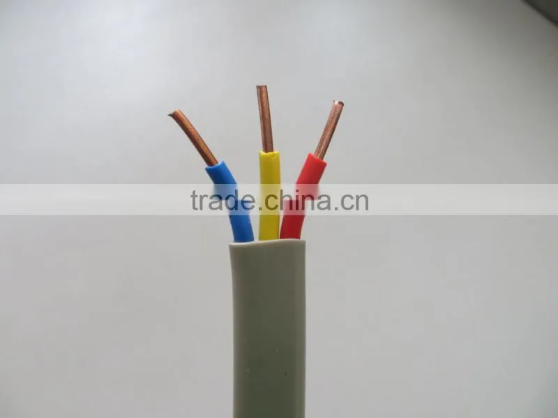 ELECTRICAL WIRE 2 cores PVC insulated and PVC sheathed flat electric wire to BS 6004
