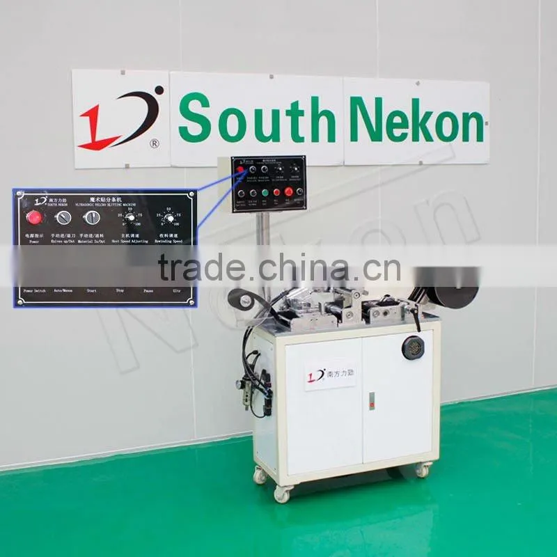 Ultrasonic velcro slitting machine