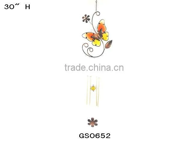 Metal Butterfly wind chime aluminum tube hanging wind chime
