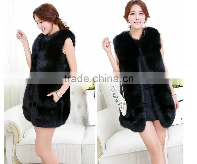 2016 high -end Autumn and Winter women Faux fox Fur Vest