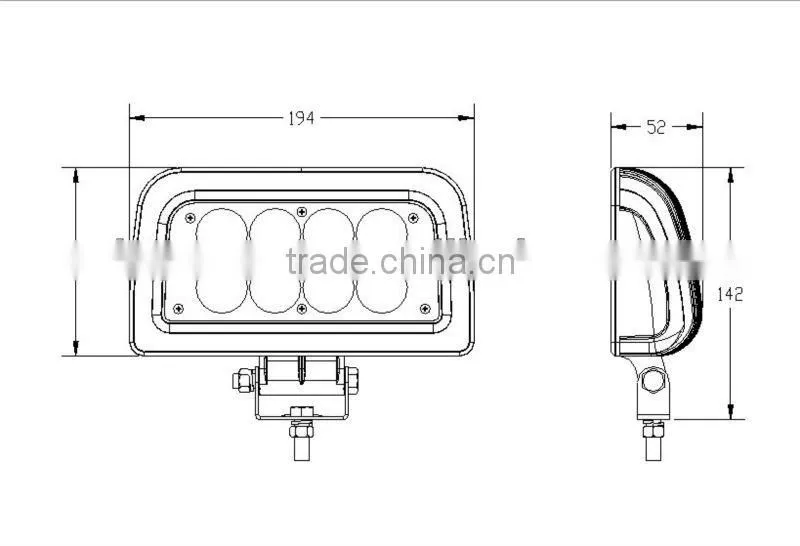 Pencil beam light 12V 24V 27W Crystal led work light