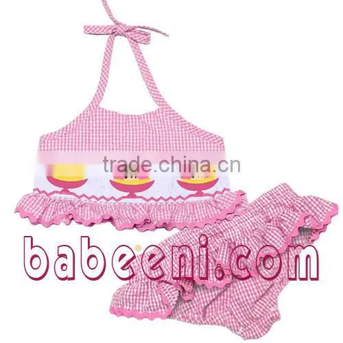 Minnie hand smocked swimsuits for little girl